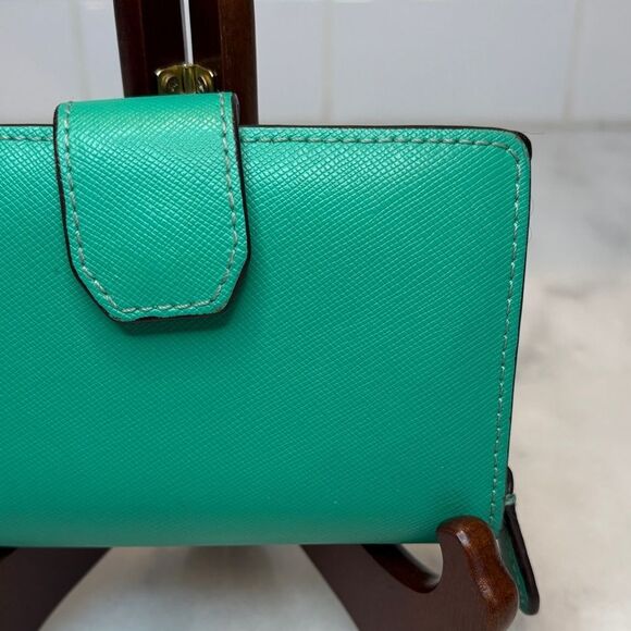 Coach Wallet Leather Cross Grain Snap Closure Compact Wallet - Picture 6 of 16